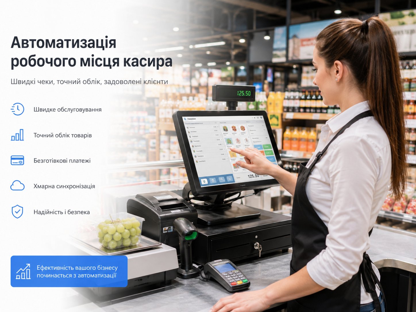 Автоматизація робочого місця касира: як збільшити швидкість обслуговування та прибуток