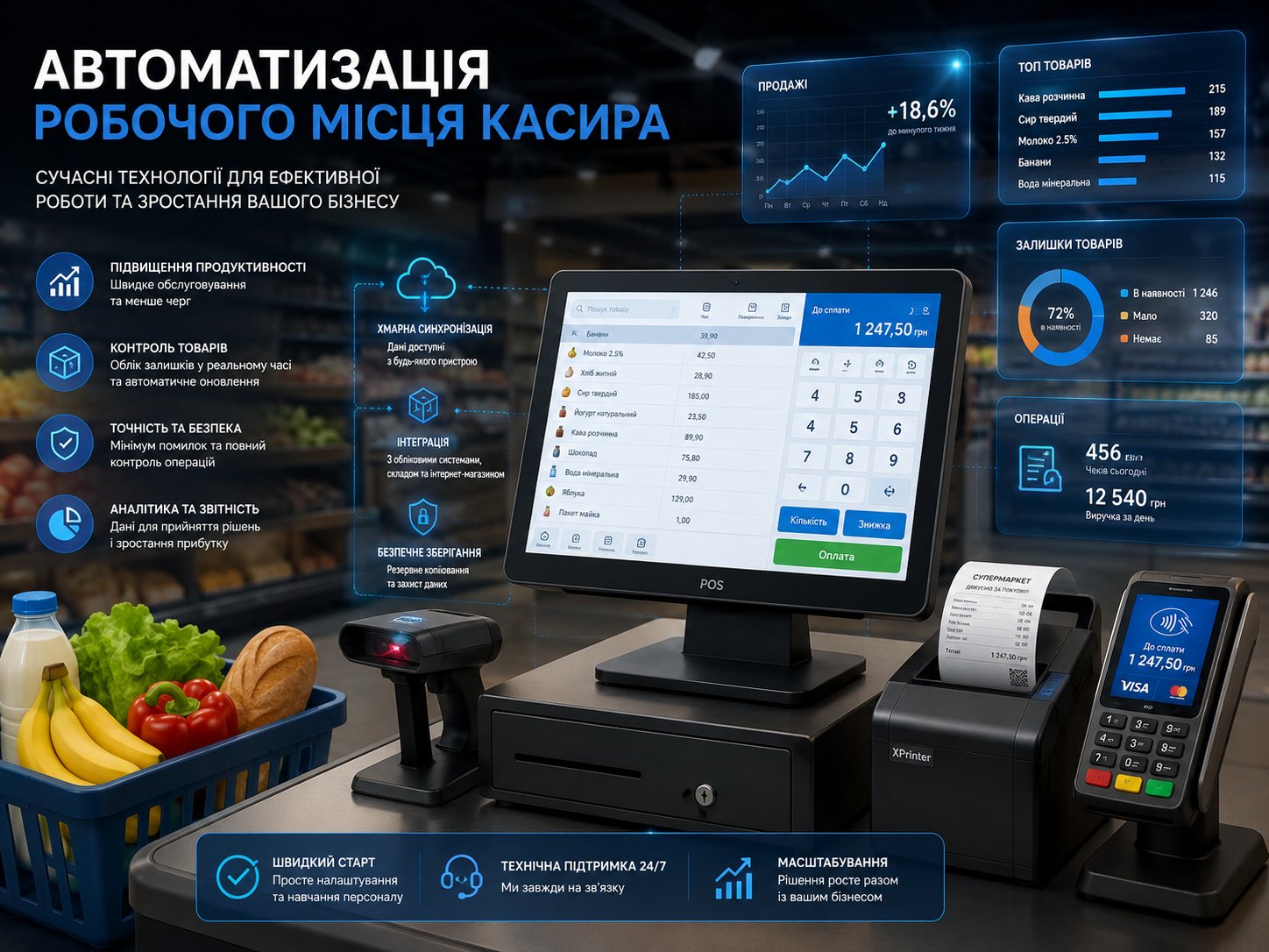 Автоматизація робочого місця касира: як збільшити швидкість обслуговування та прибуток